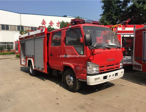 Double cabin 1000L to 2000L water fire engine for edifice