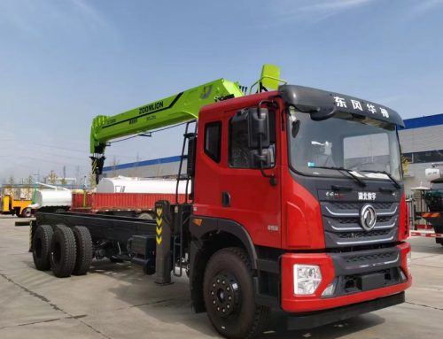Dongfeng 6×4 left hand drive bending arm crane truck
